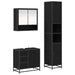 Set de mobilier pentru baie 3 pcs Stejar Negru Lemn compozit - WALTI WALTI