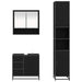 Set de mobilier pentru baie 3 pcs Stejar Negru Lemn compozit - WALTI WALTI