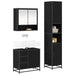 Set de mobilier pentru baie 3 pcs Stejar Negru Lemn compozit - WALTI WALTI