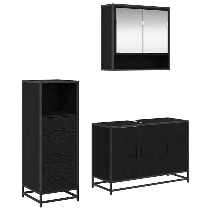 Set de mobilier pentru baie 2 pcs Lemn Vechi Lemn compozit WALTI