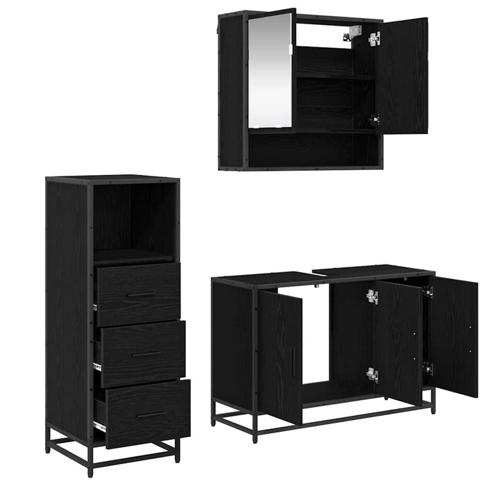 Set de mobilier pentru baie 2 pcs Lemn Vechi Lemn compozit WALTI