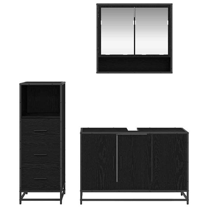 Set de mobilier pentru baie 2 pcs Lemn Vechi Lemn compozit WALTI