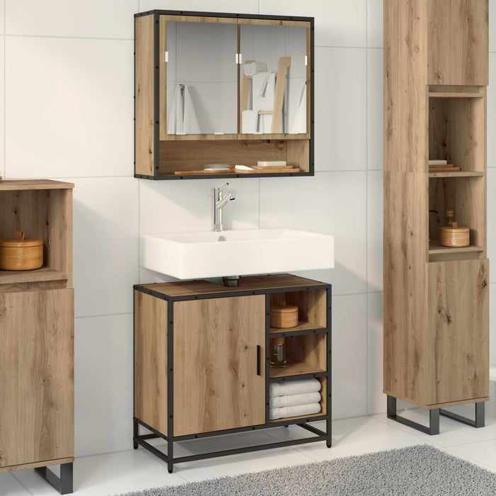 Set de mobilier pentru baie cu sertar 2 pcs Stejar Artizanal - WALTI WALTI