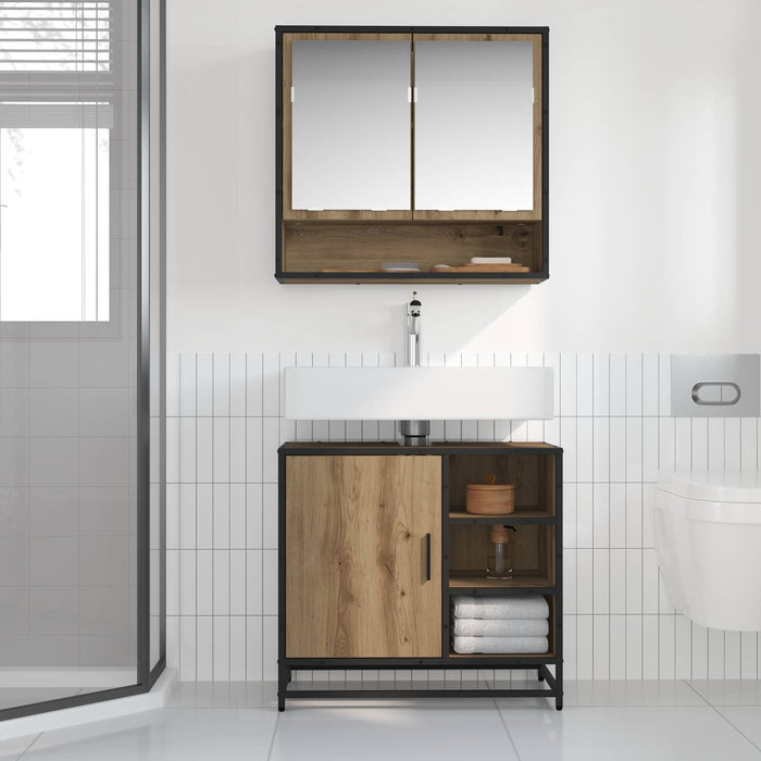 Set de mobilier pentru baie cu sertar 2 pcs Stejar Artizanal - WALTI WALTI