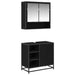 Set de mobilier pentru baie 2 pcs Stejar Negru Lemn compozit - WALTI WALTI