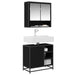 Set de mobilier pentru baie 2 pcs Stejar Negru Lemn compozit - WALTI WALTI