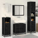 Set de mobilier pentru baie 4 pcs Stejar Negru Lemn compozit - WALTI WALTI