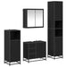 Set de mobilier pentru baie 4 pcs Stejar Negru Lemn compozit - WALTI WALTI