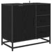 Set de mobilier pentru baie 4 pcs Stejar Negru Lemn compozit - WALTI WALTI