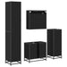 Set de mobilier pentru baie 4 pcs Stejar Negru Lemn compozit - WALTI WALTI