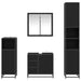 Set de mobilier pentru baie 4 pcs Stejar Negru Lemn compozit - WALTI WALTI