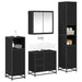 Set de mobilier pentru baie 4 pcs Stejar Negru Lemn compozit - WALTI WALTI