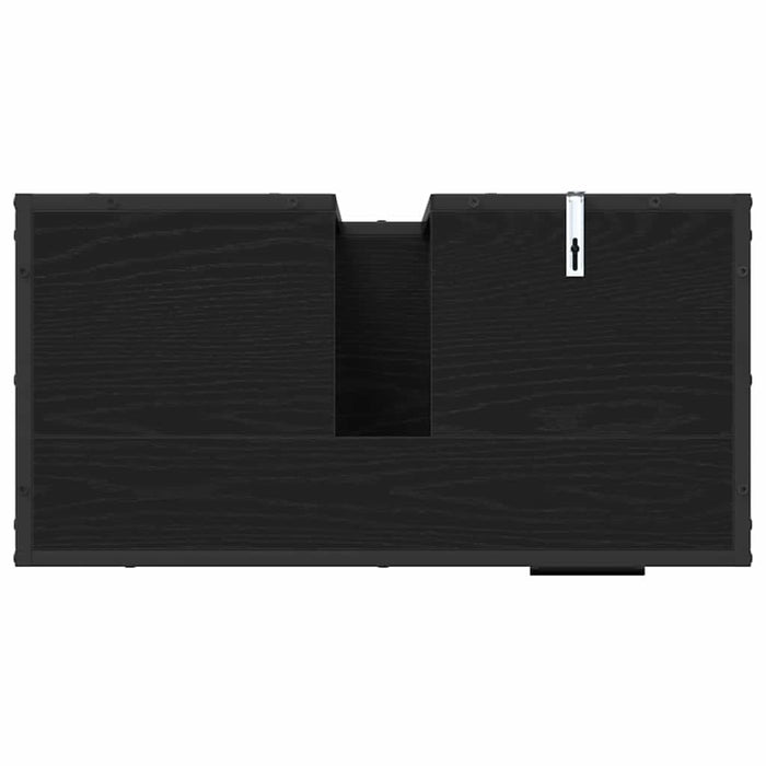 Set de mobilier pentru baie 4 pcs Stejar Negru Lemn compozit - WALTI WALTI