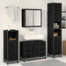 Set de mobilier pentru baie 3 pcs Stejar Negru Lemn compozit - WALTI WALTI