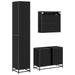 Set de mobilier pentru baie 3 pcs Stejar Negru Lemn compozit - WALTI WALTI