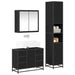 Set de mobilier pentru baie 3 pcs Stejar Negru Lemn compozit - WALTI WALTI