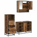 Set de mobilier pentru baie 3 pcs Lemn Vechi Lemn compozit - WALTI WALTI