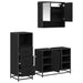 Set de mobilier pentru baie 3 pcs Stejar Negru Lemn compozit - WALTI WALTI