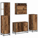 Set de mobilier pentru baie 4 pcs Lemn vechi Lemn compozit - WALTI WALTI