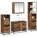 Set de mobilier pentru baie 4 pcs Lemn vechi Lemn compozit - WALTI WALTI