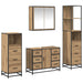 Set de mobilier pentru baie cu sertar 4 pcs stejar artizanal - WALTI WALTI