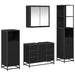 Set de mobilier pentru baie 4 pcs Stejar Negru Lemn compozit - WALTI WALTI