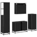 Set de mobilier pentru baie 4 pcs Stejar Negru Lemn compozit - WALTI WALTI