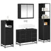 Set de mobilier pentru baie 4 pcs Stejar Negru Lemn compozit - WALTI WALTI
