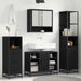 Set de mobilier pentru baie 3 pcs Stejar Negru Lemn compozit - WALTI WALTI
