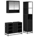 Set de mobilier pentru baie 3 pcs Stejar Negru Lemn compozit - WALTI WALTI