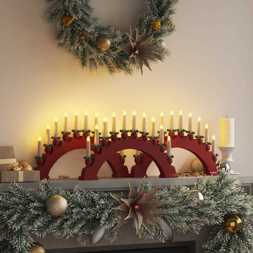 Arhă de Crăciun cu 10 lumânări LED 3 pcs Roșu 47 x 5 x 29 cm - WALTI WALTI