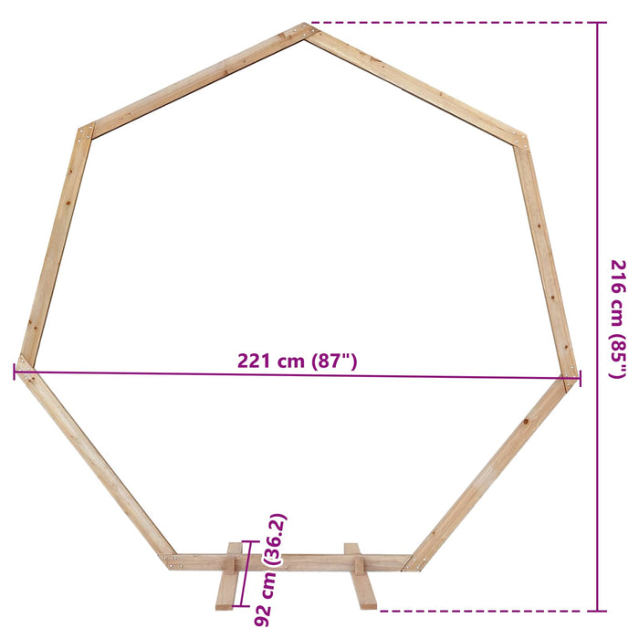 Arc de nuntă Maro deschis 221 x 92 x 216 cm Lemn de pin masiv WALTI