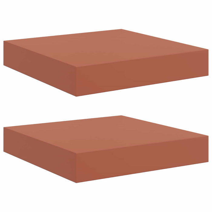 Raft de perete 2 pcs Roșu 23 x 23,5 x 4 cm Lemn compozit - WALTI WALTI