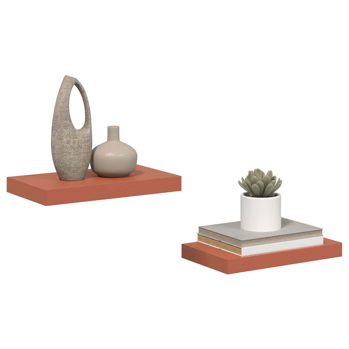 Raft de perete 2 pcs Roșu 40 x 23,5 x 4 cm Lemn compozit - WALTI WALTI