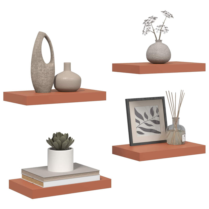 Raft de perete 4 pcs Roșu 40 x 23,5 x 4 cm Lemn compozit - WALTI WALTI