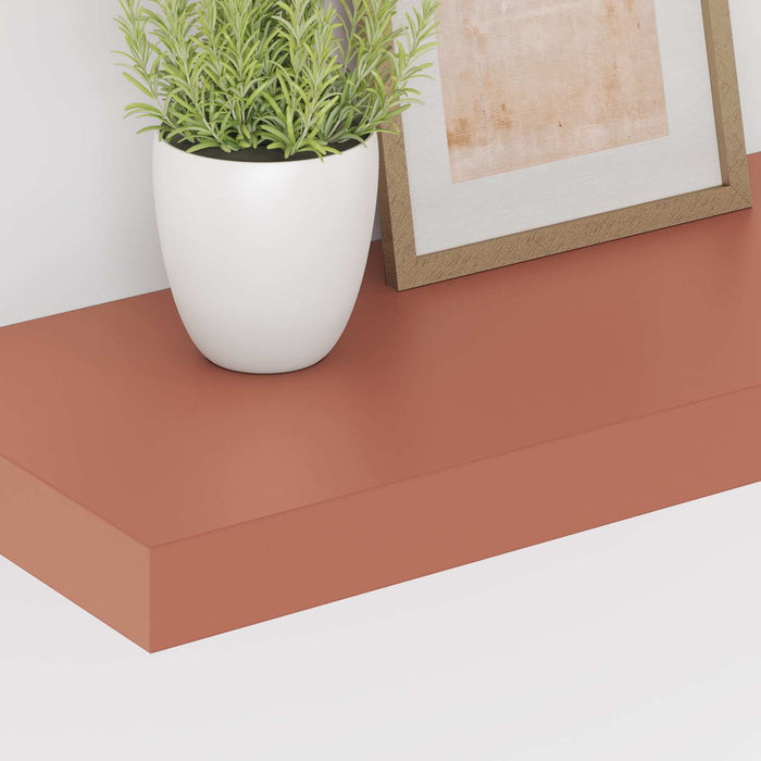 Raft de perete 2 pcs Roșu 50 x 23 x 4 cm Lemn compozit - WALTI WALTI