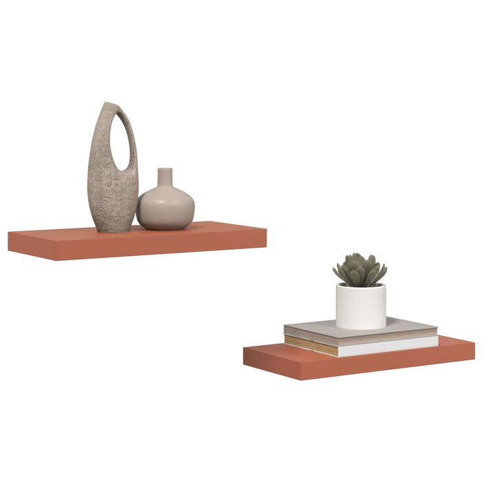 Raft de perete 2 pcs Roșu 50 x 23 x 4 cm Lemn compozit - WALTI WALTI