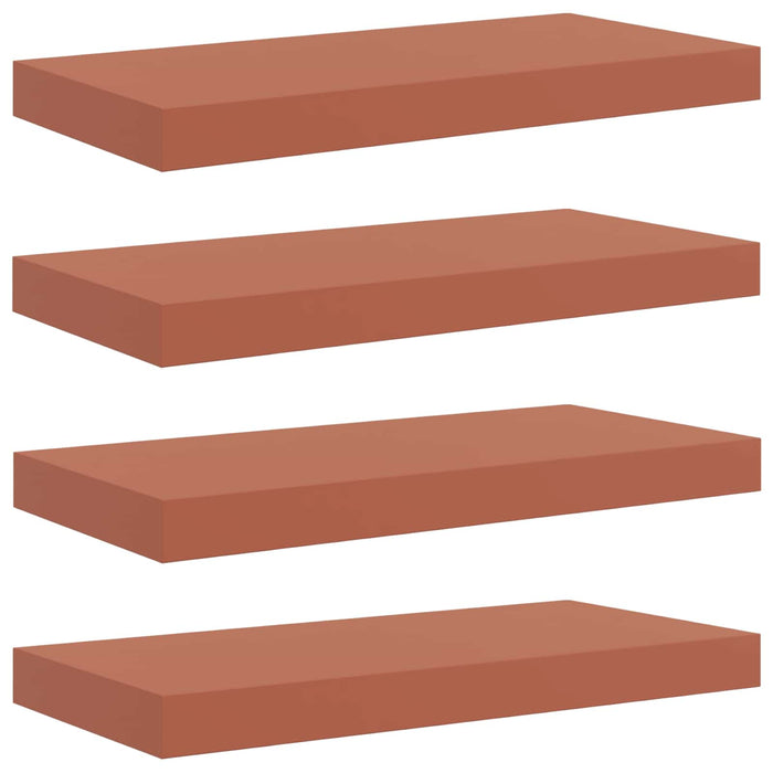 Raft de perete 4 pcs Roșu 50 x 23 x 4 cm Lemn compozit - WALTI WALTI