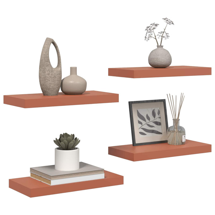Raft de perete 4 pcs Roșu 50 x 23 x 4 cm Lemn compozit - WALTI WALTI