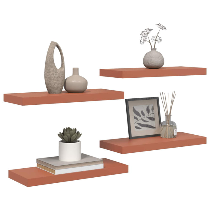 Raft de perete 4 pcs Roșu 60 x 23 x 4 cm Lemn compozit - WALTI WALTI