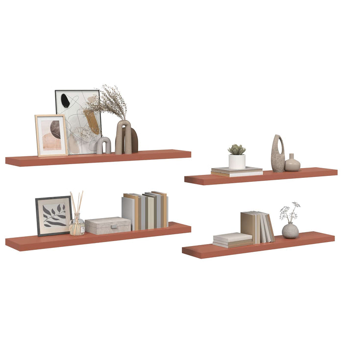Raft de perete 4 pcs Roșu 120 x 23,5 x 4 cm Lemn compozit - WALTI WALTI