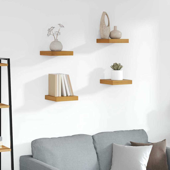 Raft de perete 4 pcs Maro 23 x 23,5 x 4 cm Lemn compozit - WALTI WALTI