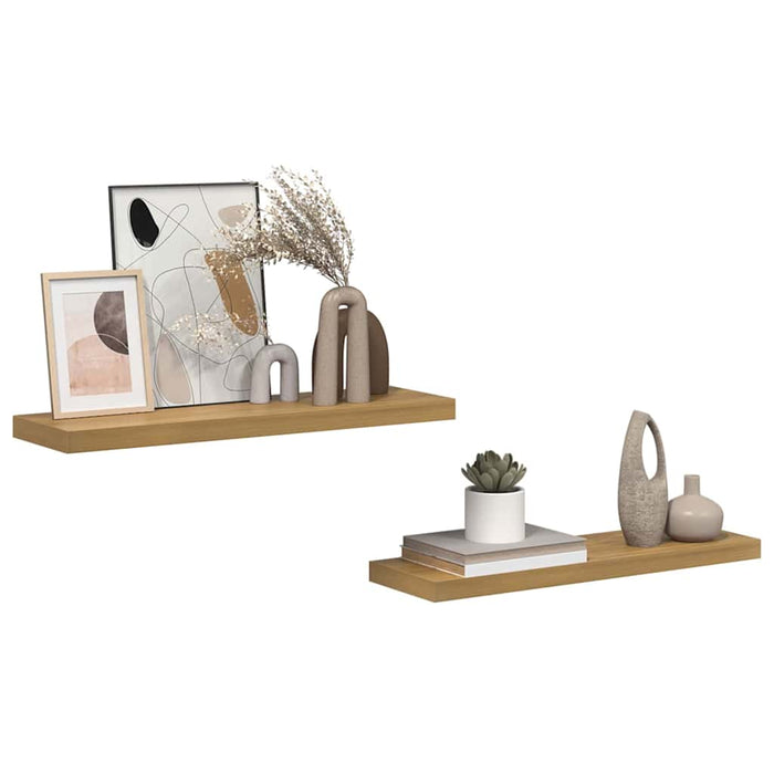 Raft de perete 2 pcs Maro 90 x 23,5 x 4 cm Lemn compozit - WALTI WALTI