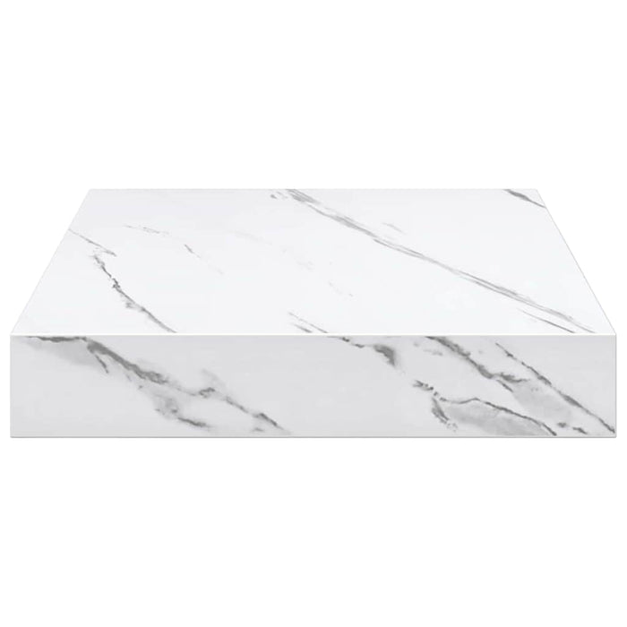 Raft de perete Pe perete 2 pcs Marmură albă 23 x 23,5 x 4 cm - WALTI WALTI