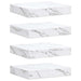 Raft de perete Pe perete 4 pcs Marmură albă 23 x 23,5 x 4 cm - WALTI WALTI