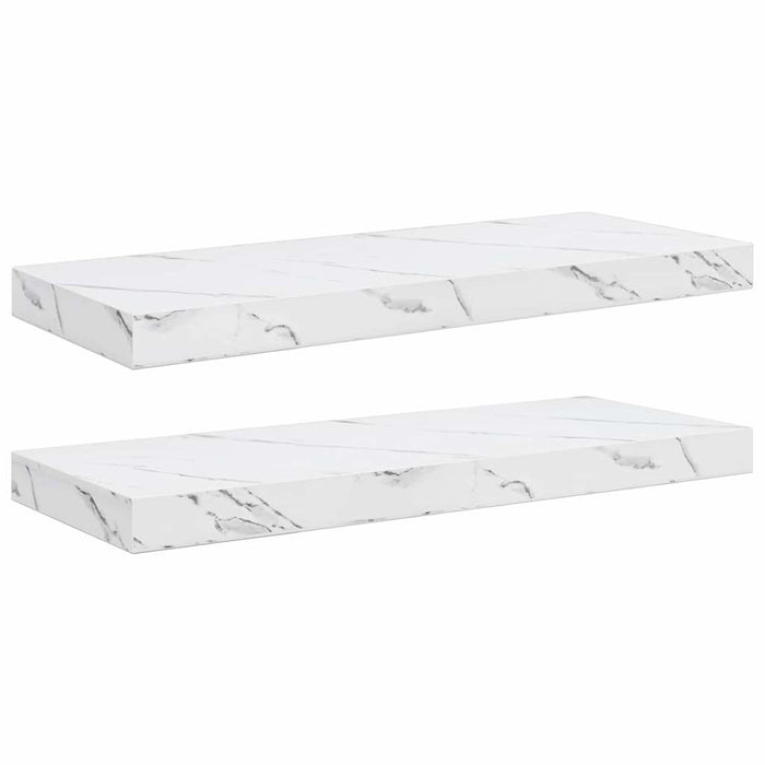 Raft de perete Pe perete 2 pcs Marmură albă 60 x 23,5 x 4 cm - WALTI WALTI
