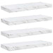 Raft de perete 4 pcs Marmură albă 50 x 23 x 4 cm Lemn compozit - WALTI WALTI