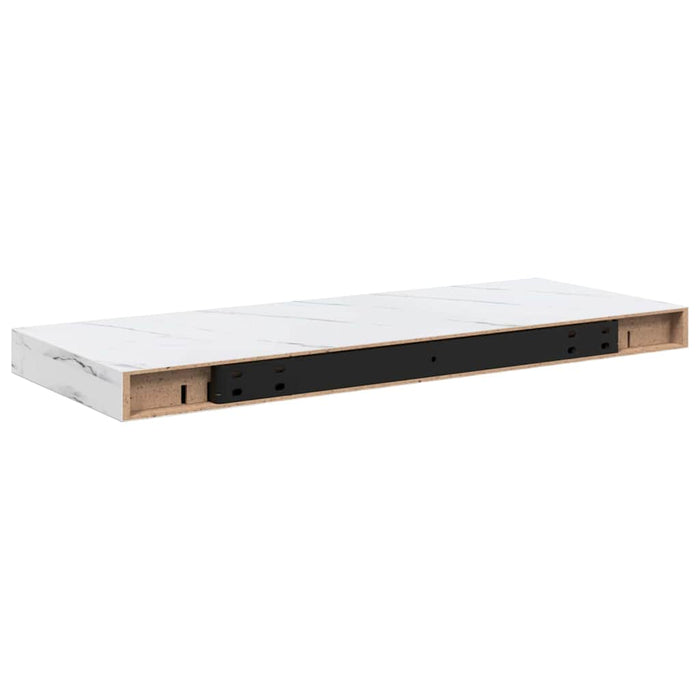 Raft de perete 4 pcs Marmură albă 50 x 23 x 4 cm Lemn compozit - WALTI WALTI