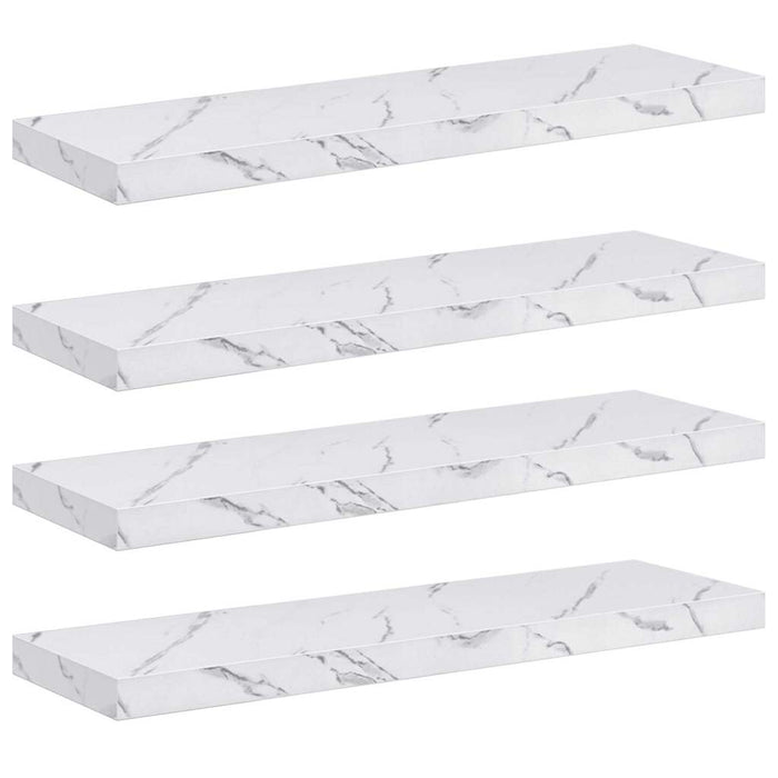 Raft de perete Pe perete 4 pcs Marmură albă 80 x 23,5 x 4 cm - WALTI WALTI