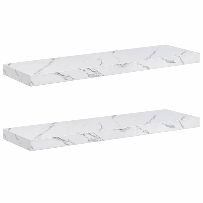 Raft de perete Pe perete 2 pcs Marmură albă 90 x 23,5 x 4 cm - WALTI WALTI